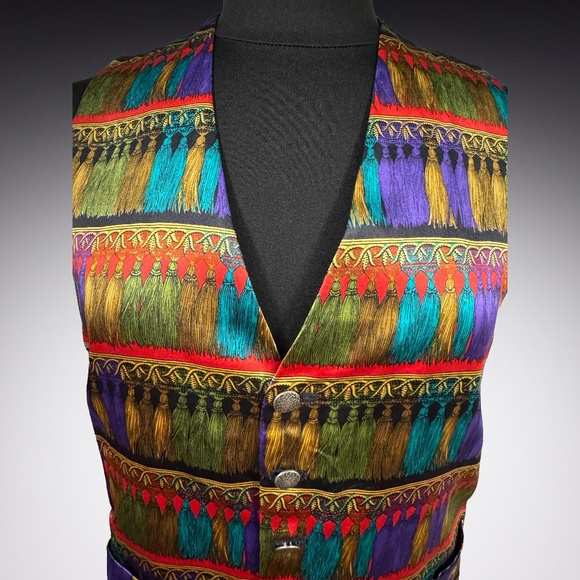 Favourbrook London Vintage Mens Bespoke Custom Silk Tuxedo Vest Size 40 - Picture 3 of 9